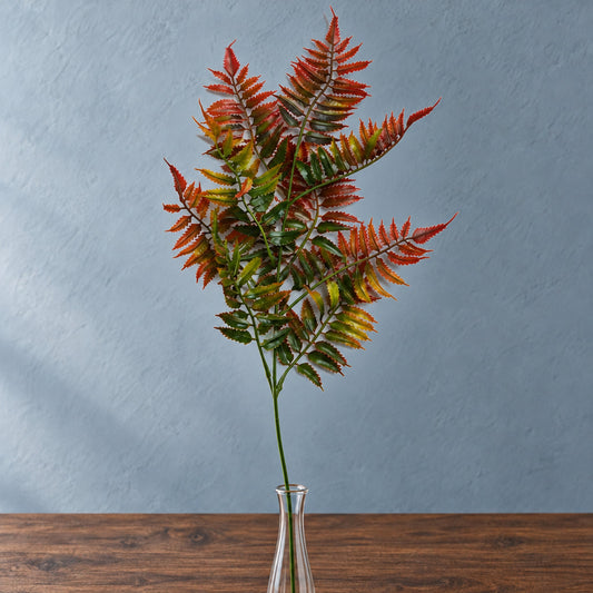 50cm Artificial Fern Spray Stem Autumn Orange