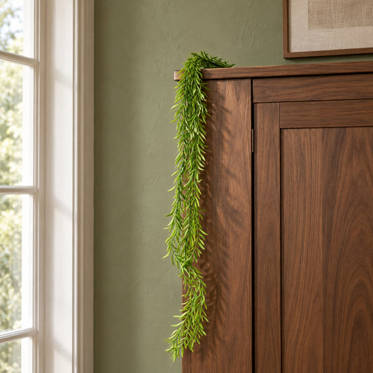 100cm Artificial Trailing Rhipsalis Hanging Plant Light Green Tips