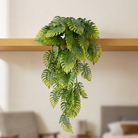 80cm Artificial Trailing Tropical Monstera Plant Sage Green
