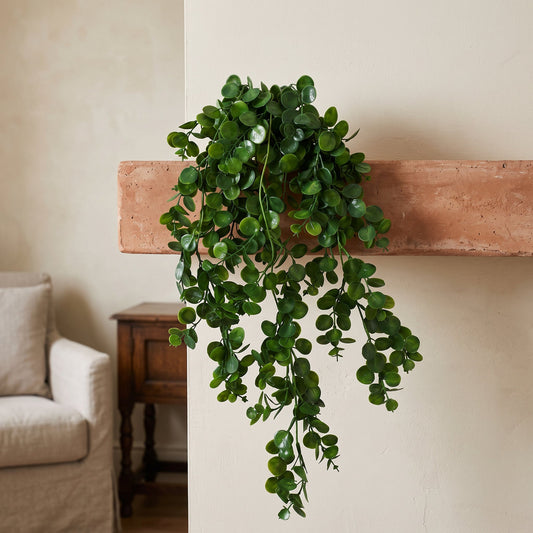 75cm Artificial Trailing Round Leaf Foliage Plant Deep Forest Green