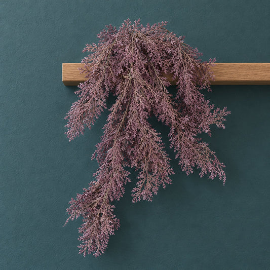 80cm Artificial Dusky Purple Coral Fern Trailing Plant Hanging Foliage