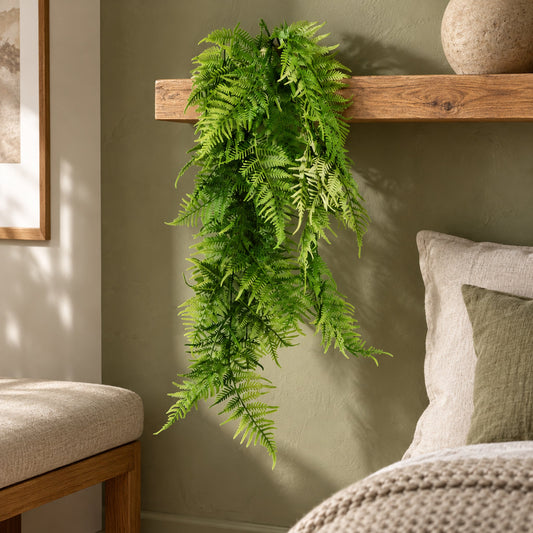 80cm Artificial Trailing Fern Plant Hanging Faux Greenery