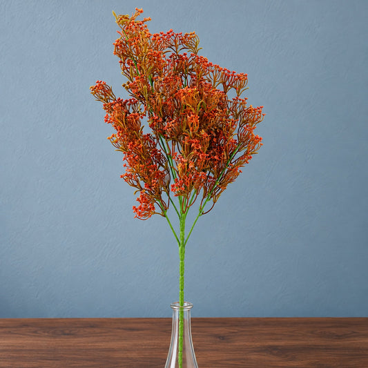 75cm Artificial Coral Berry Spray Bush Stem