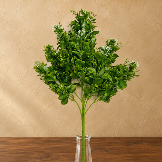 75cm Artificial Boxwood Budding Foliage Bush Stem