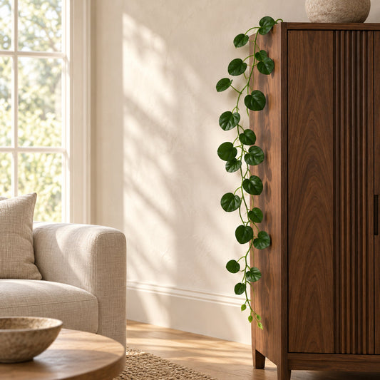 160cm Artificial Round Pilea Leaf Garland Hanging Decoration