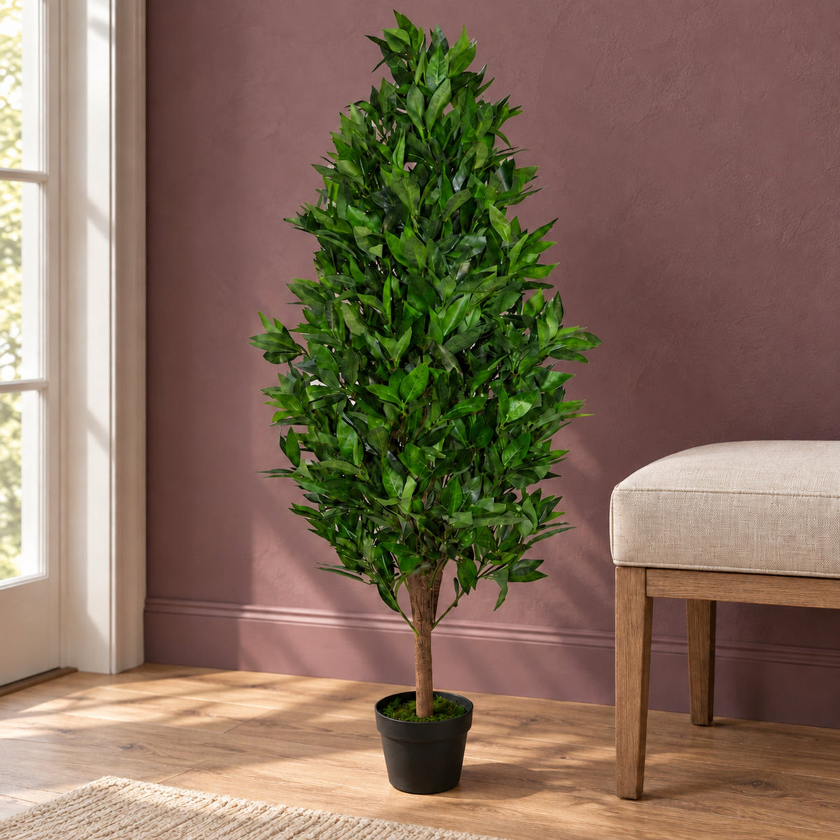 120cm Artificial Topiary Bay Tree Pyramid Cone Extra Large