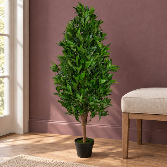 120cm Artificial Topiary Bay Tree Pyramid Cone Extra Large