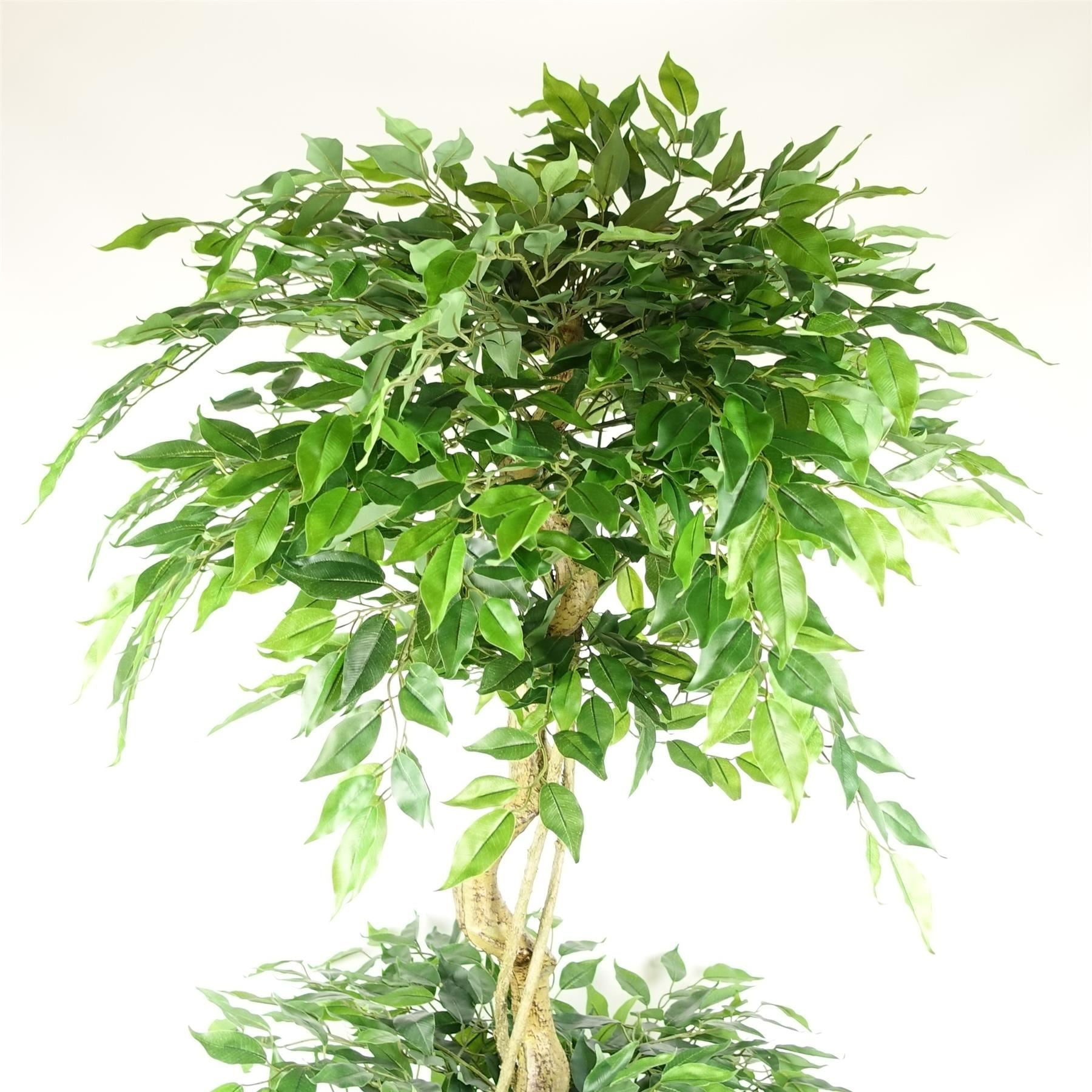 180cm Artificial Fruticosa Ficus Tree Triple Ball Topiary Gold Planter – image 2