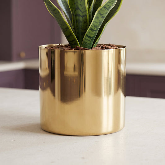Leaf Planter Plant Pot with Polished Gold Finish 20 x 18cm GoldGold