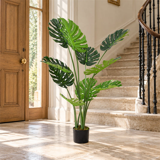Luxury Monstera Plant Black Pot 120cm Artificial