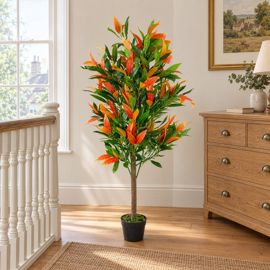 Artificial 130cm Red Green Ficus Tree