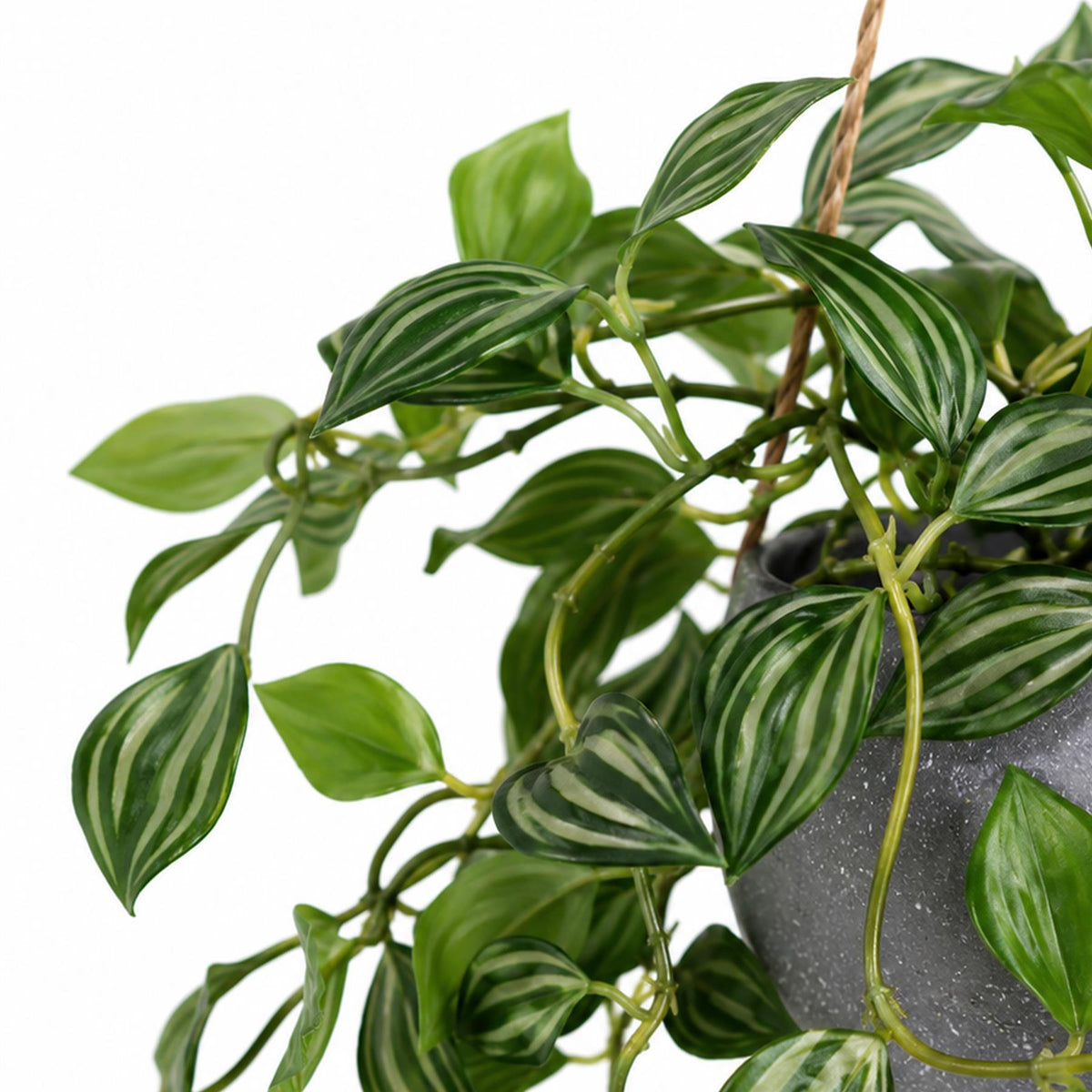 70cm Artificial Green Tradescantia Hanging Plant in Grey Pot