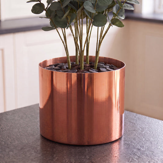 Leaf Planter Plant Pot with Polished Copper Finish 20 x 18cm