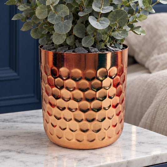 Honeycomb Planter Copper 18cm x 15.5cm