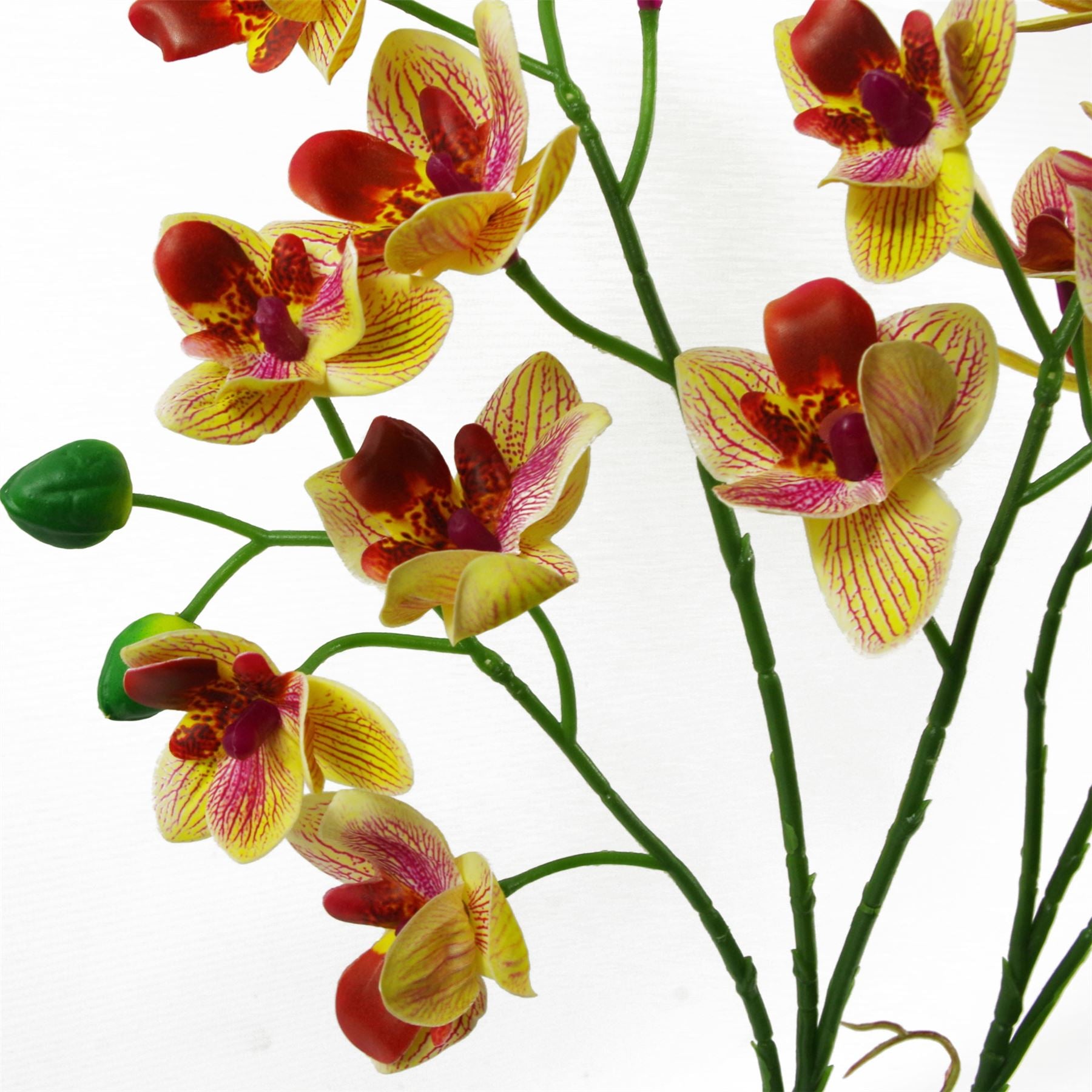 43cm Large Pink Yellow Artificial Orchid in Ceramic Planter – image 4