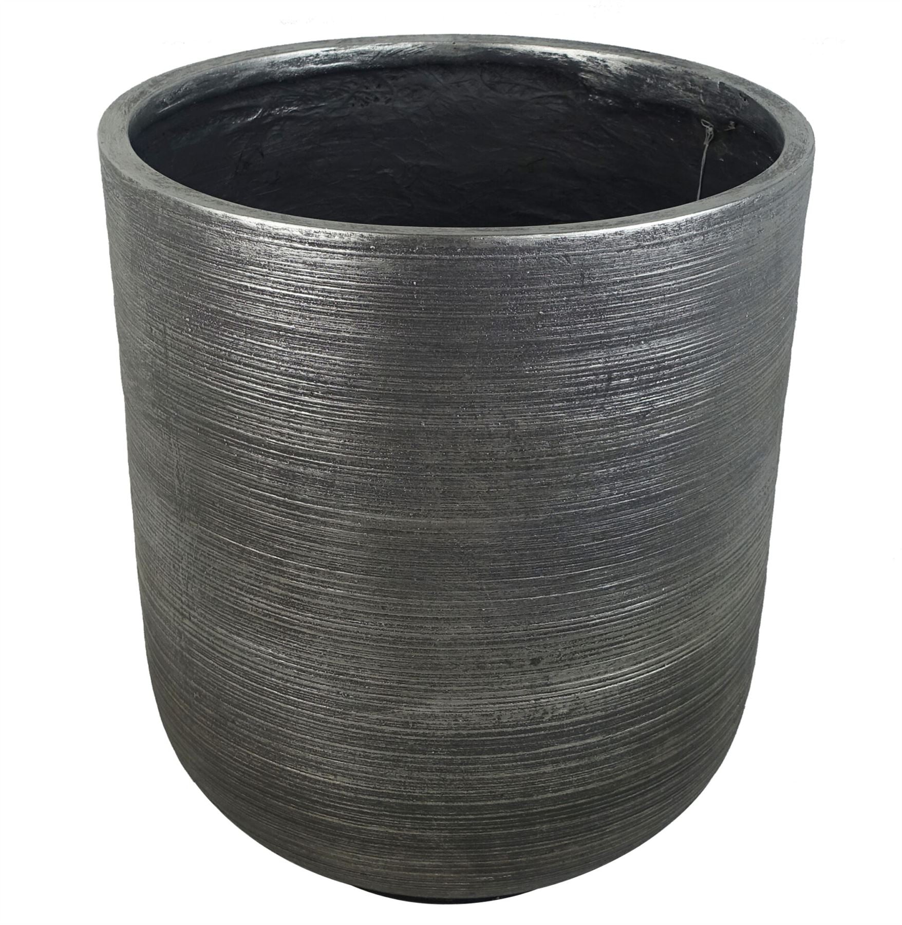 47cm x 41cm Coya Silver Ridged Planter Extra Large Composite Plant Pot – image 3