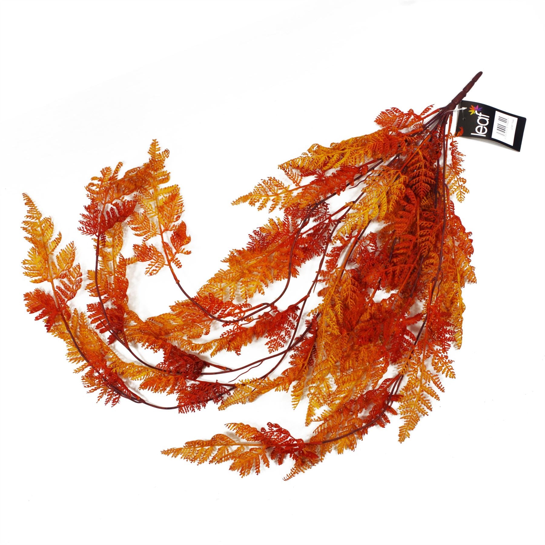 100cm Artificial Hanging Maidenhair Fern Plant Autumn Orange – image 5