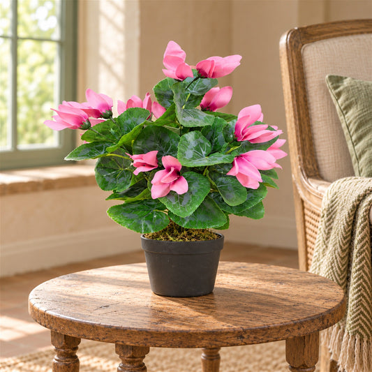 Artificial 38cm Cylamen Plant Pink