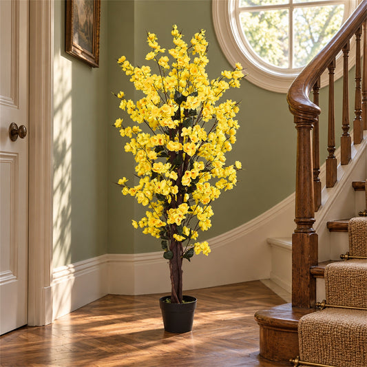 120cm Artificial Yellow Blossom Tree