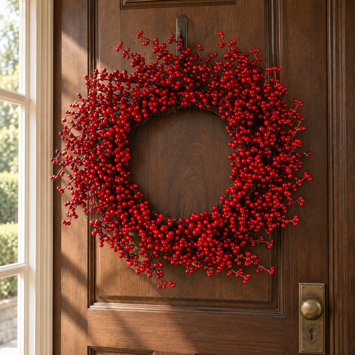 Artificial 60cm Large Luxury Christmas Red Berry Floristry Wreath