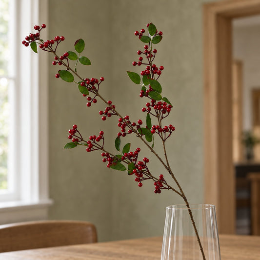 Artificial Red Christmas Berry Spray 80cm