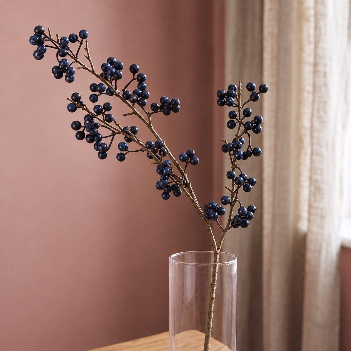 Artificial 70cm Blue Christmas Berry Spray