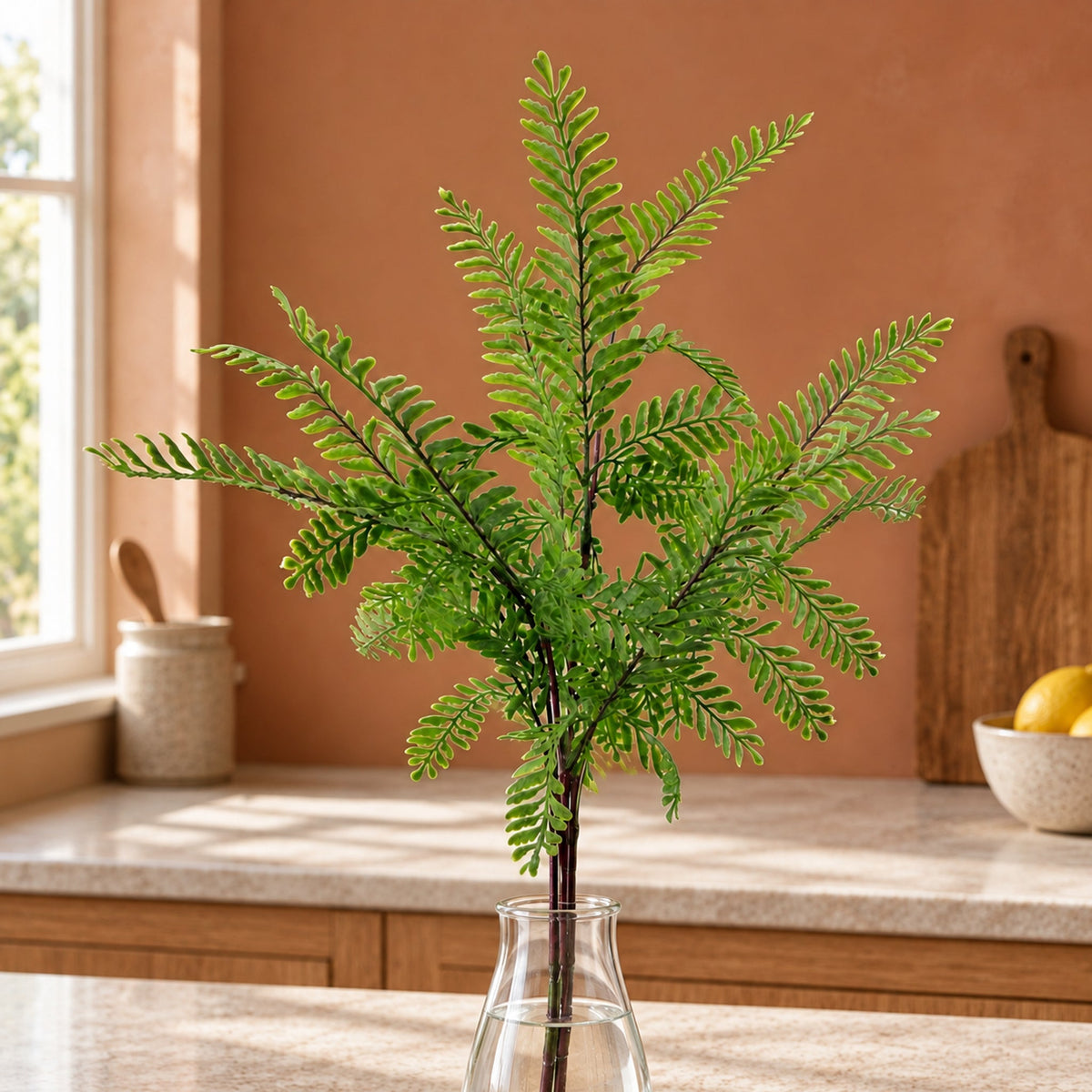 55cm Artificial Himilayan Maidenhair Fern Bush Light Green Plant