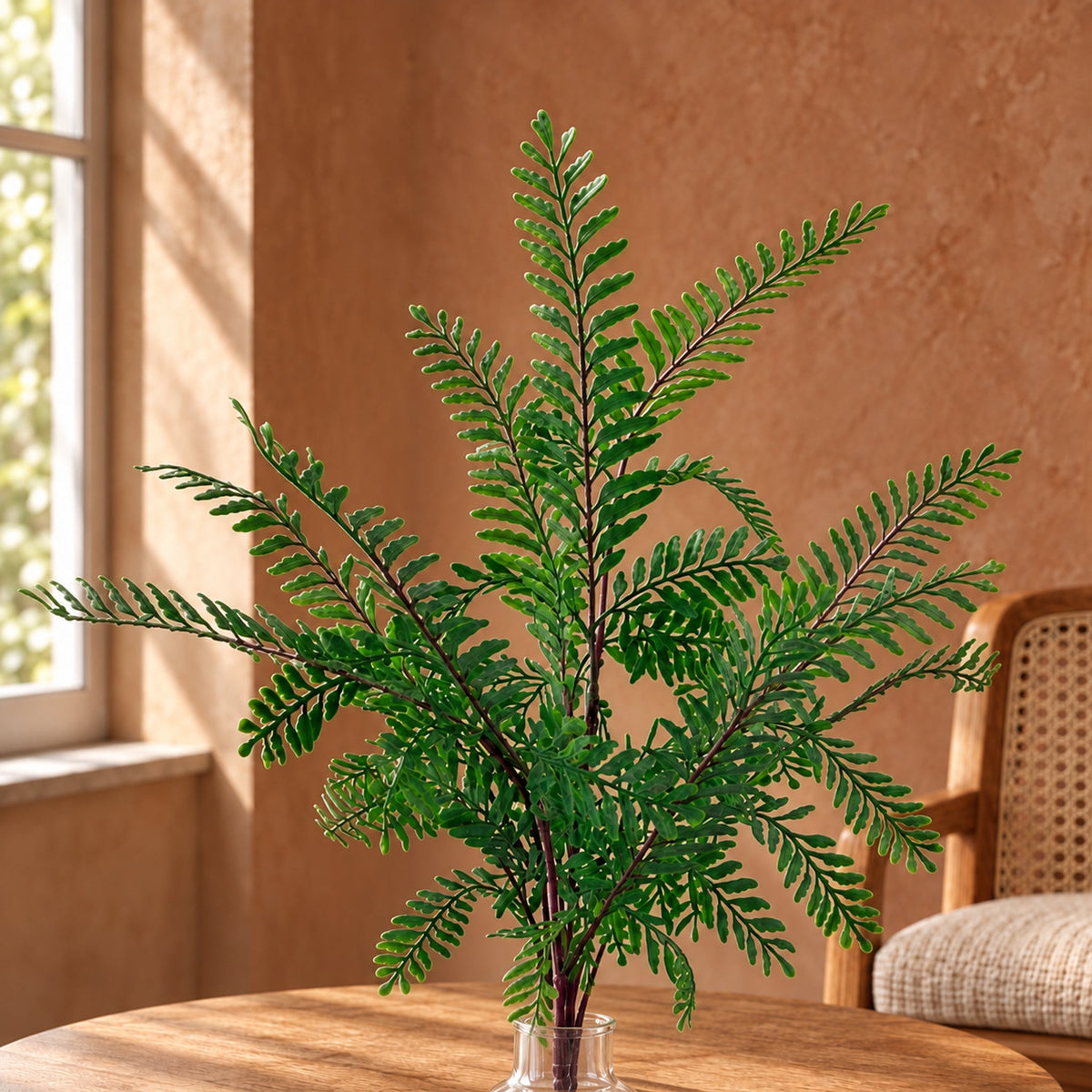 55cm Artificial Himilayan Maidenhair Fern Bush Dark Green Plant
