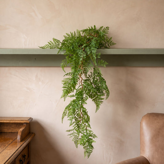 100cm Artificial Hanging Maidenhair Fern Plant Dark Green