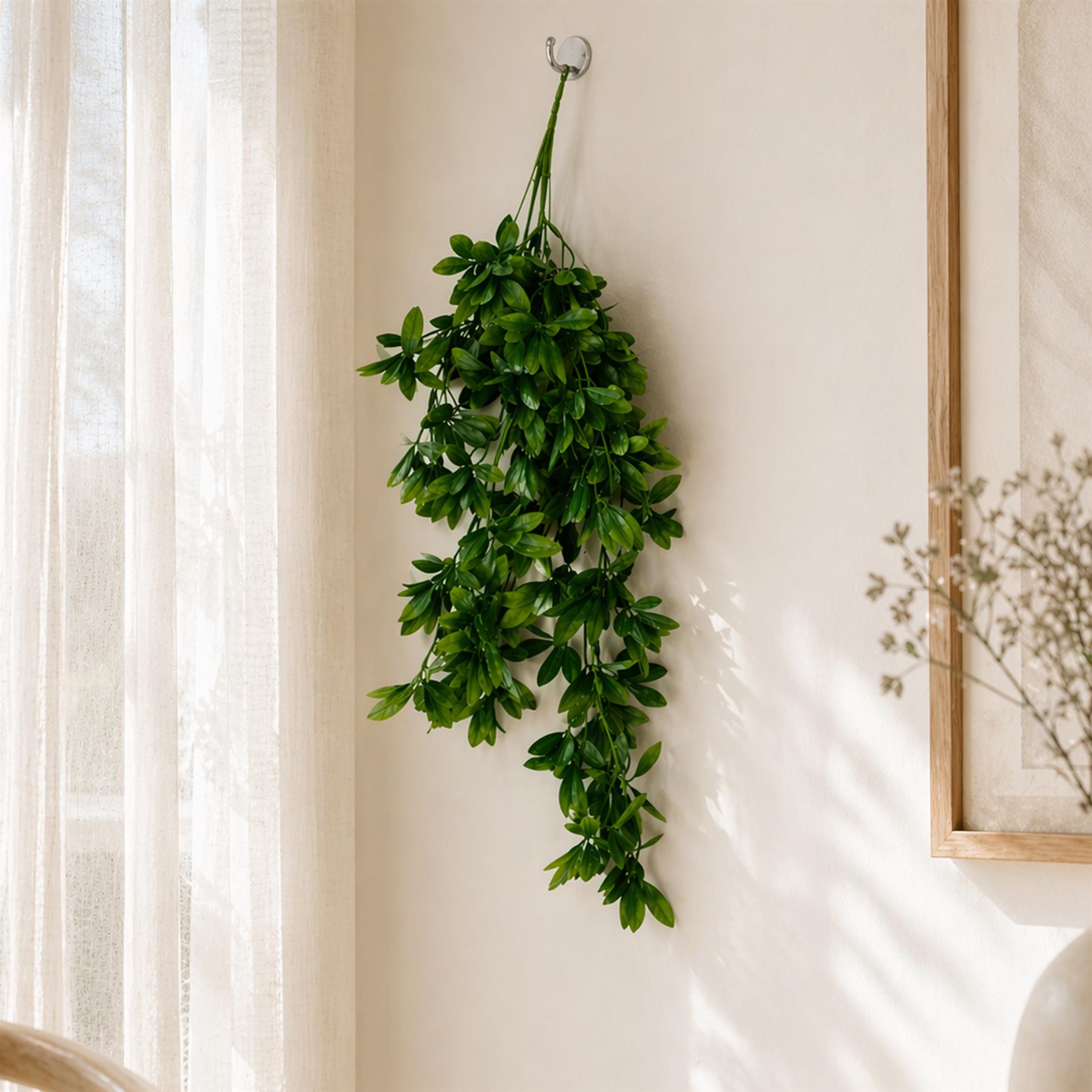 70cm Artificial Trailing Laurel Leaf Hanging Plant Green Foliage – image 3