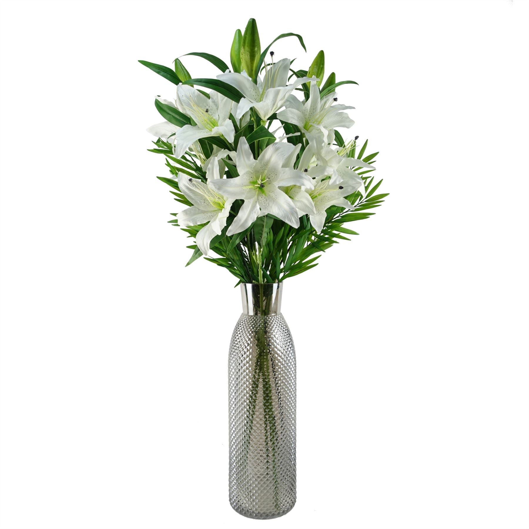 50cm Smoke Grey Diamond Tall Glass Vase – image 8