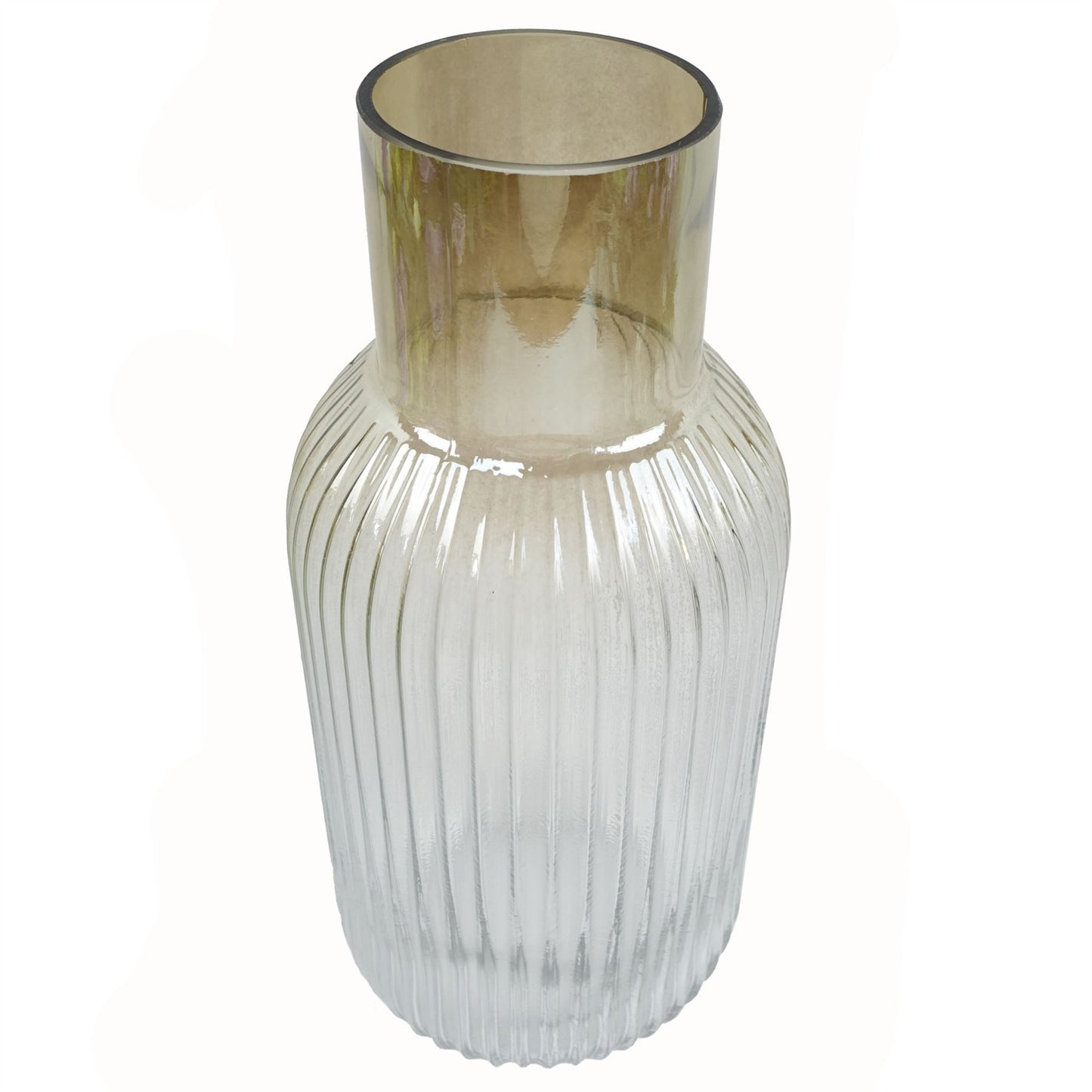 34cm Ridged Ombre Glass Vase – image 3
