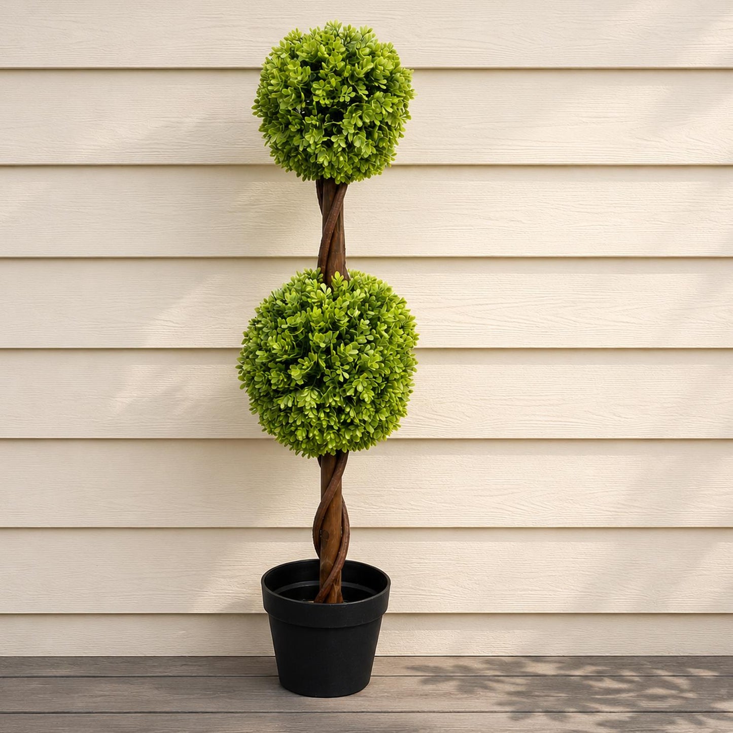 90cm Artificial Green Double Ball Topiary Tree – image 6