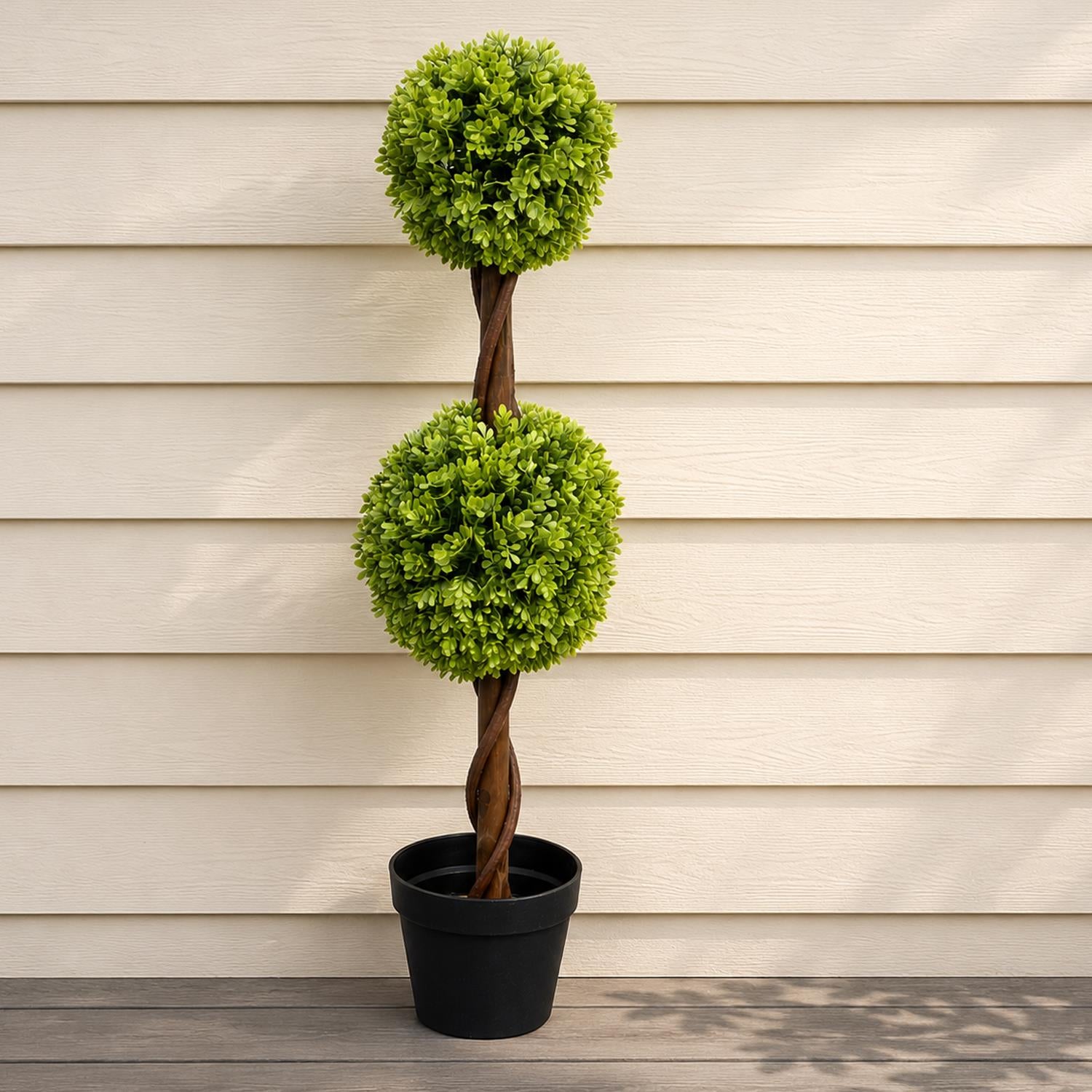 90cm Artificial Green Double Ball Topiary Tree – image 6