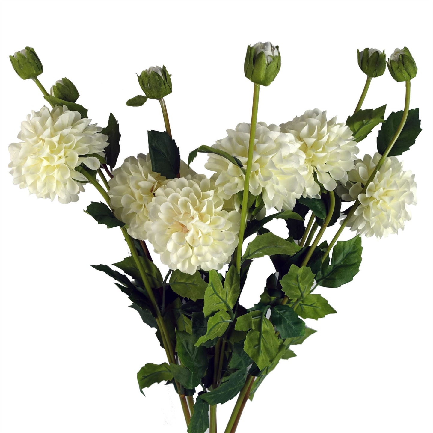 75cm Artificial Dahlia PomPom Flowers Cream – image 6