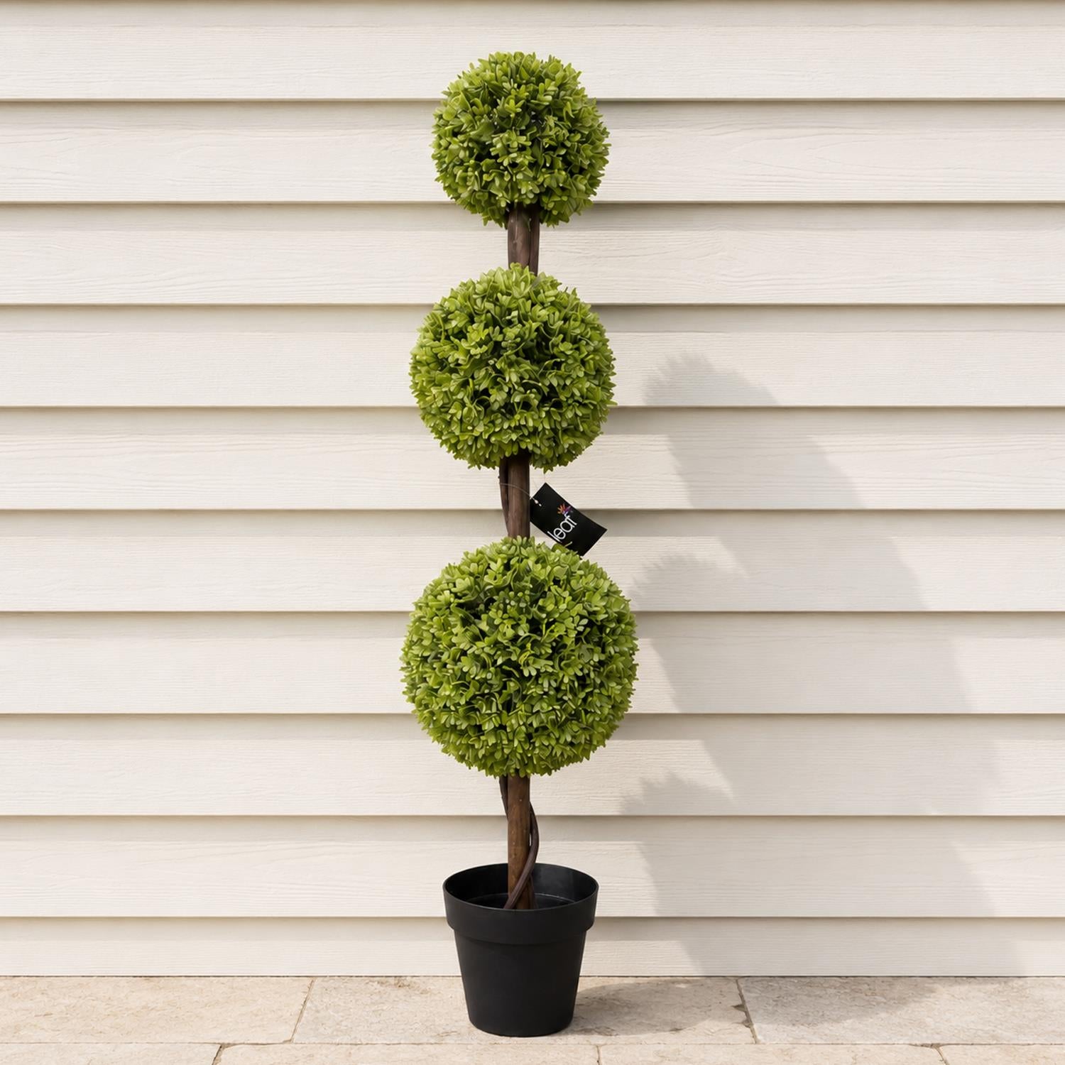 120cm Artificial Green Triple Ball Topiary Tree – image 5
