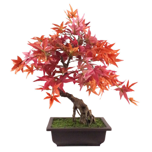 Artificial Red Maple Bonsai Tree 50cm – image 2