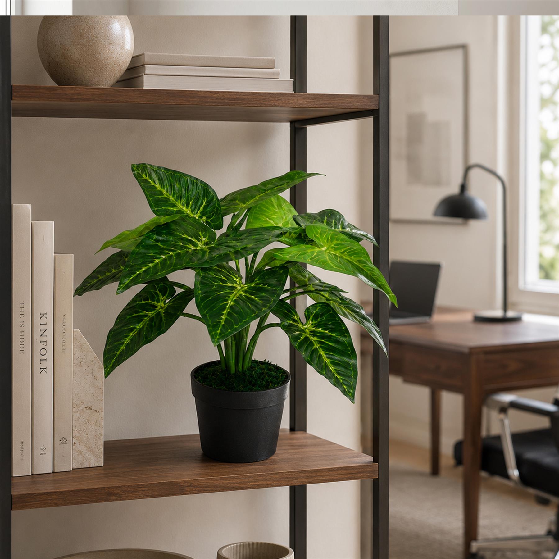 45cm Artificial Taro Plant 45cm Dark Taro – image 2