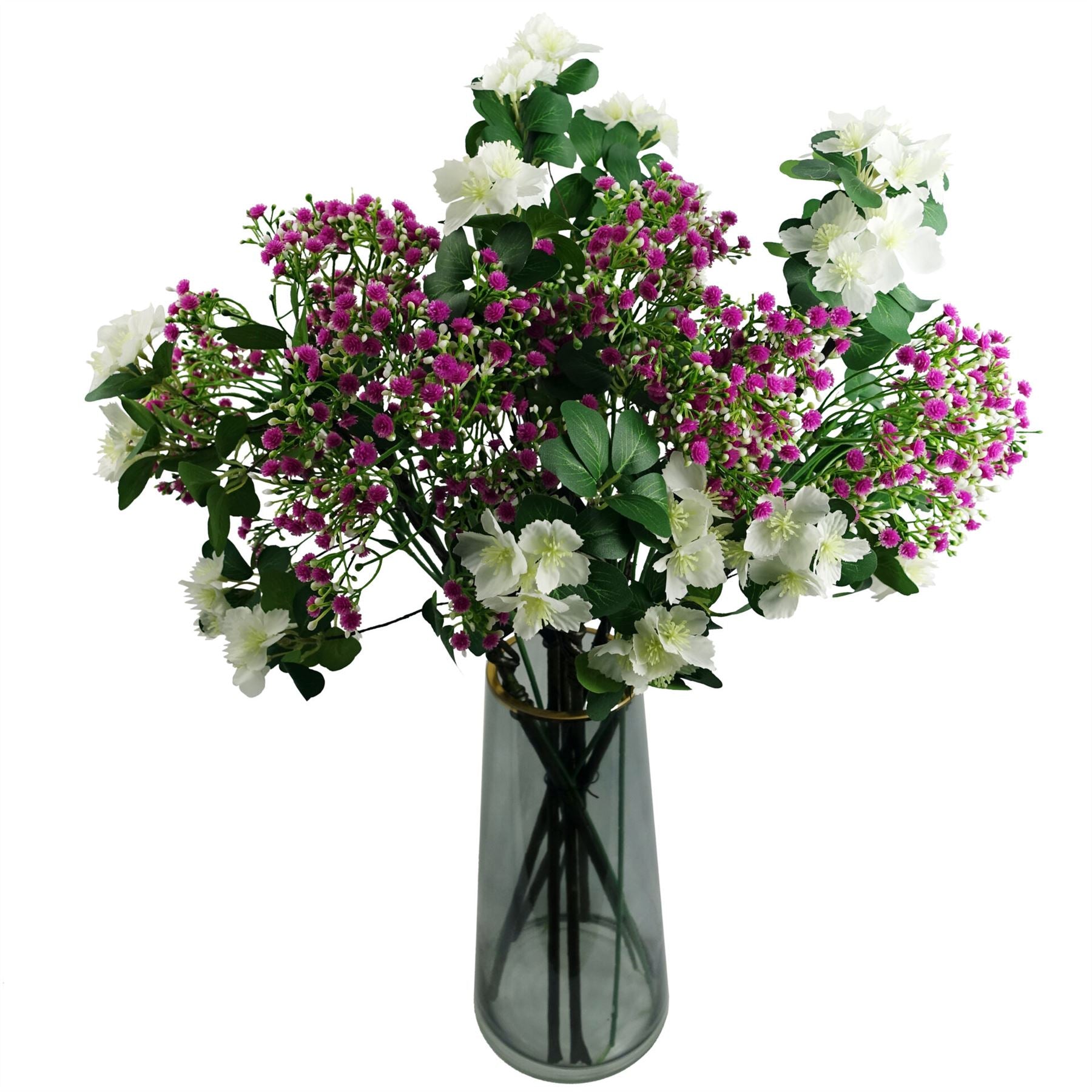 60cm Artificial Flower Foliage Spray White – image 3