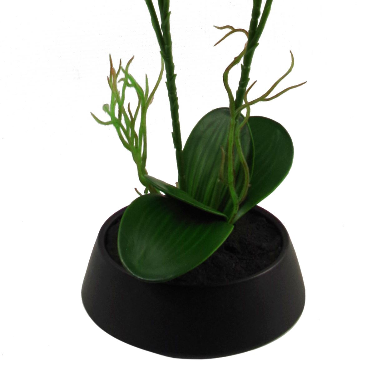 43cm Large Pink Yellow Artificial Orchid in Ceramic Planter – image 3