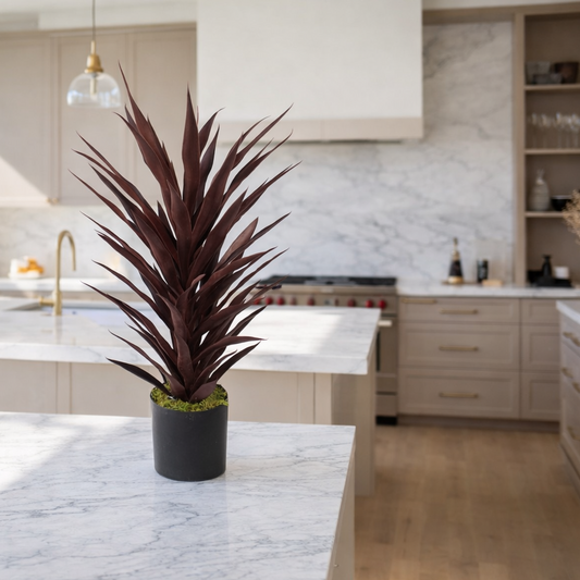 85cm Dark Red Yucca Plant Artificial – image 2