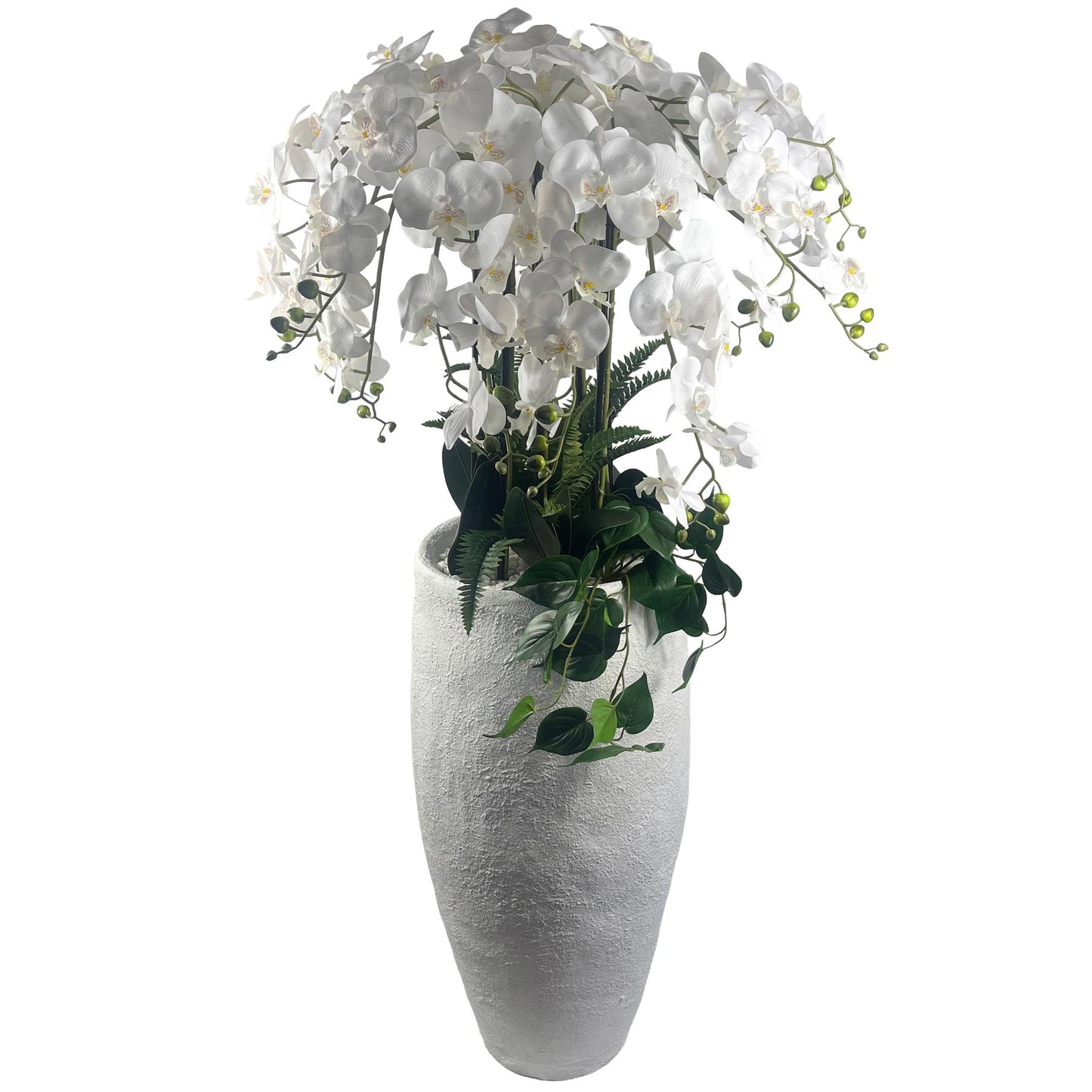150cm White Orchid Potted Display Artificial – image 2