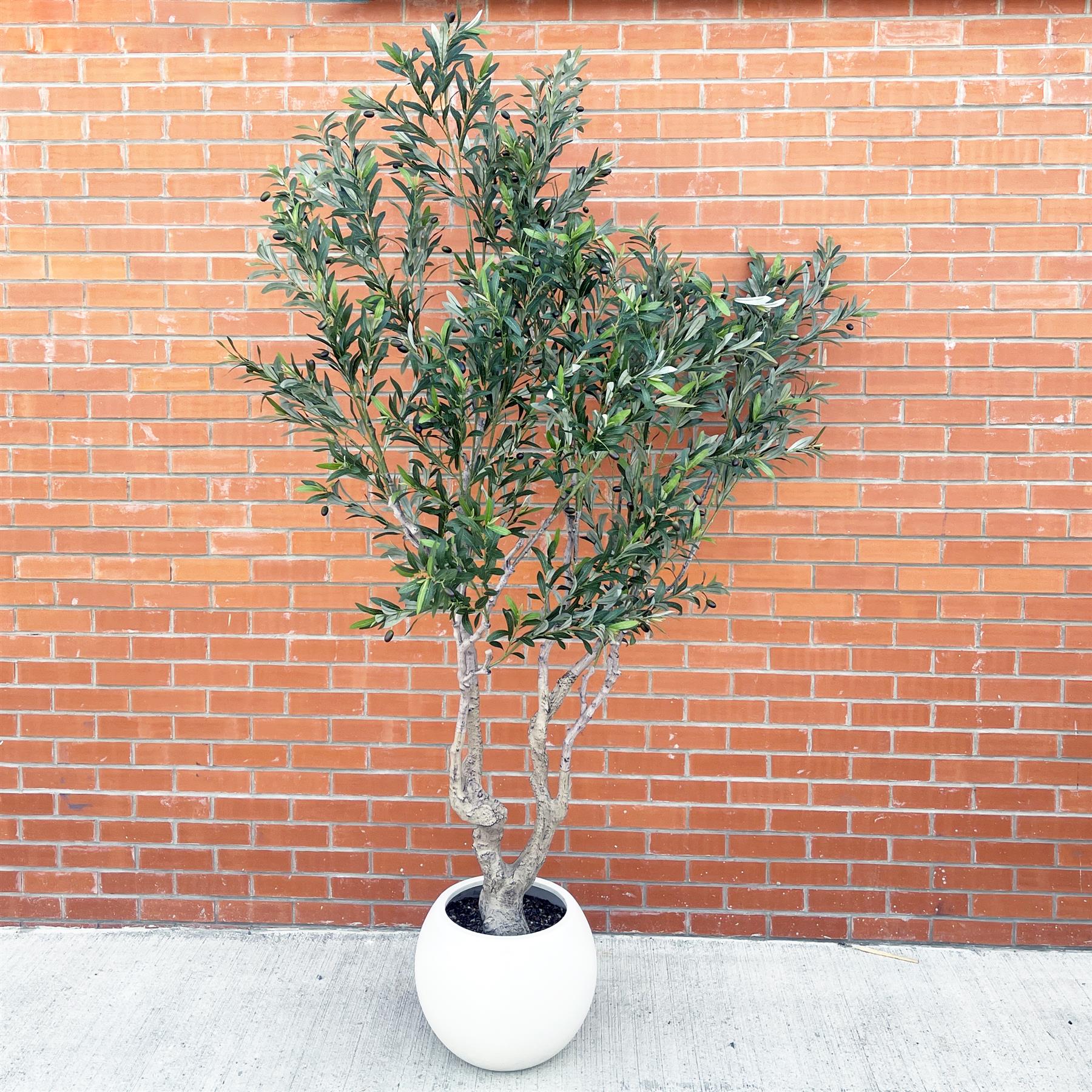 250cm XXL Artificial Olive Tree with Decorative Planter – image 7