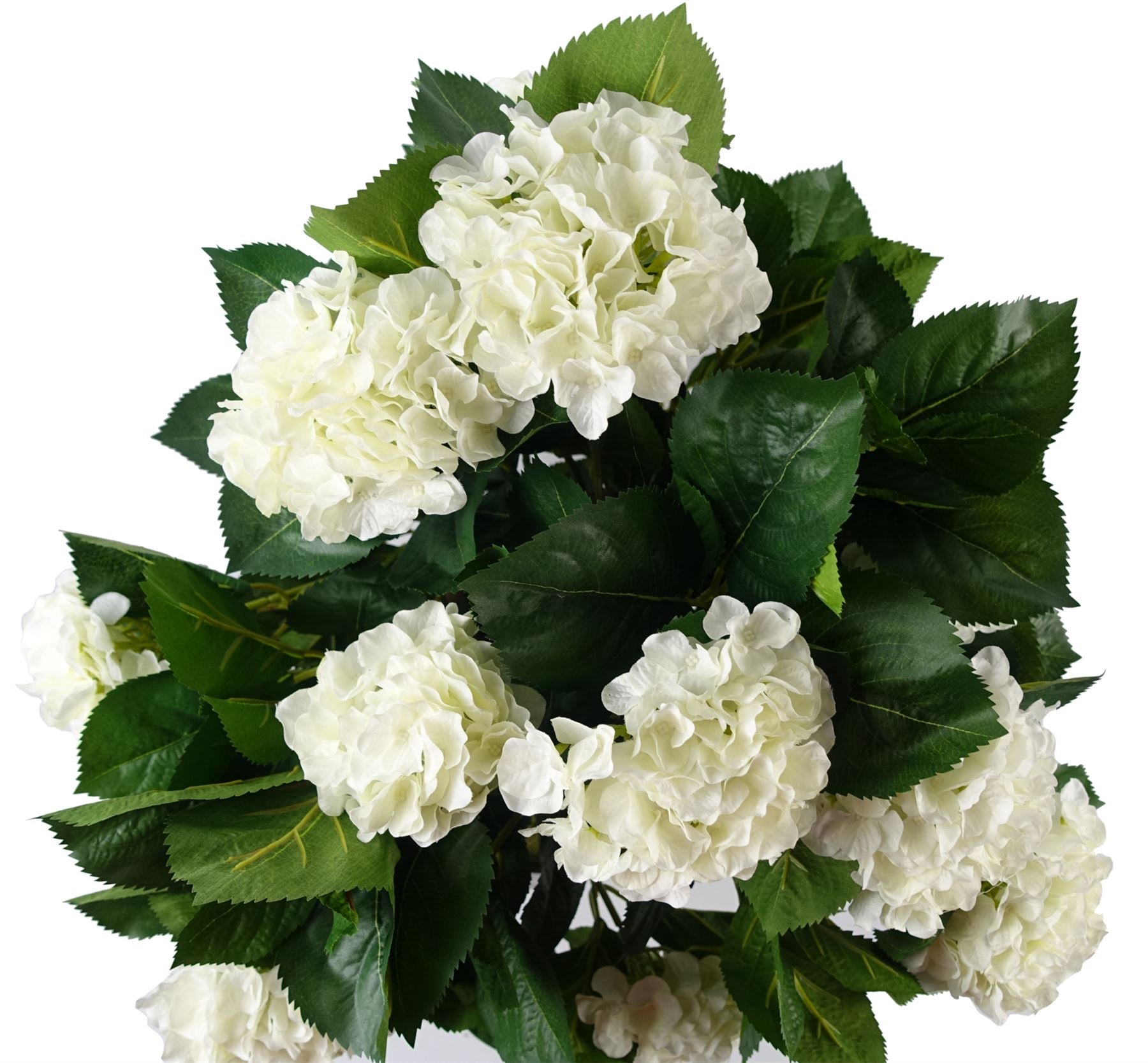 Artificial 75cm White Bush Hydrangea Plant Potted – image 3