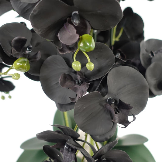 60cm Orchid Artificial Black White Ceramic Planter – image 2