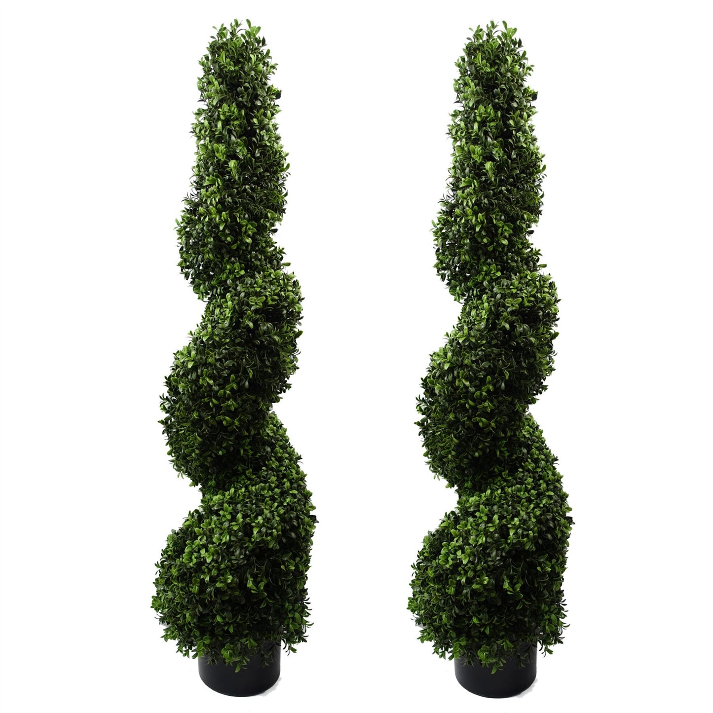 Artificial 120cm Pair of Spiral Buxus Tree UV Resistant Outdoor