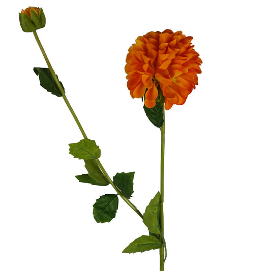 75cm Artificial Dahlia PomPom Flowers Orange