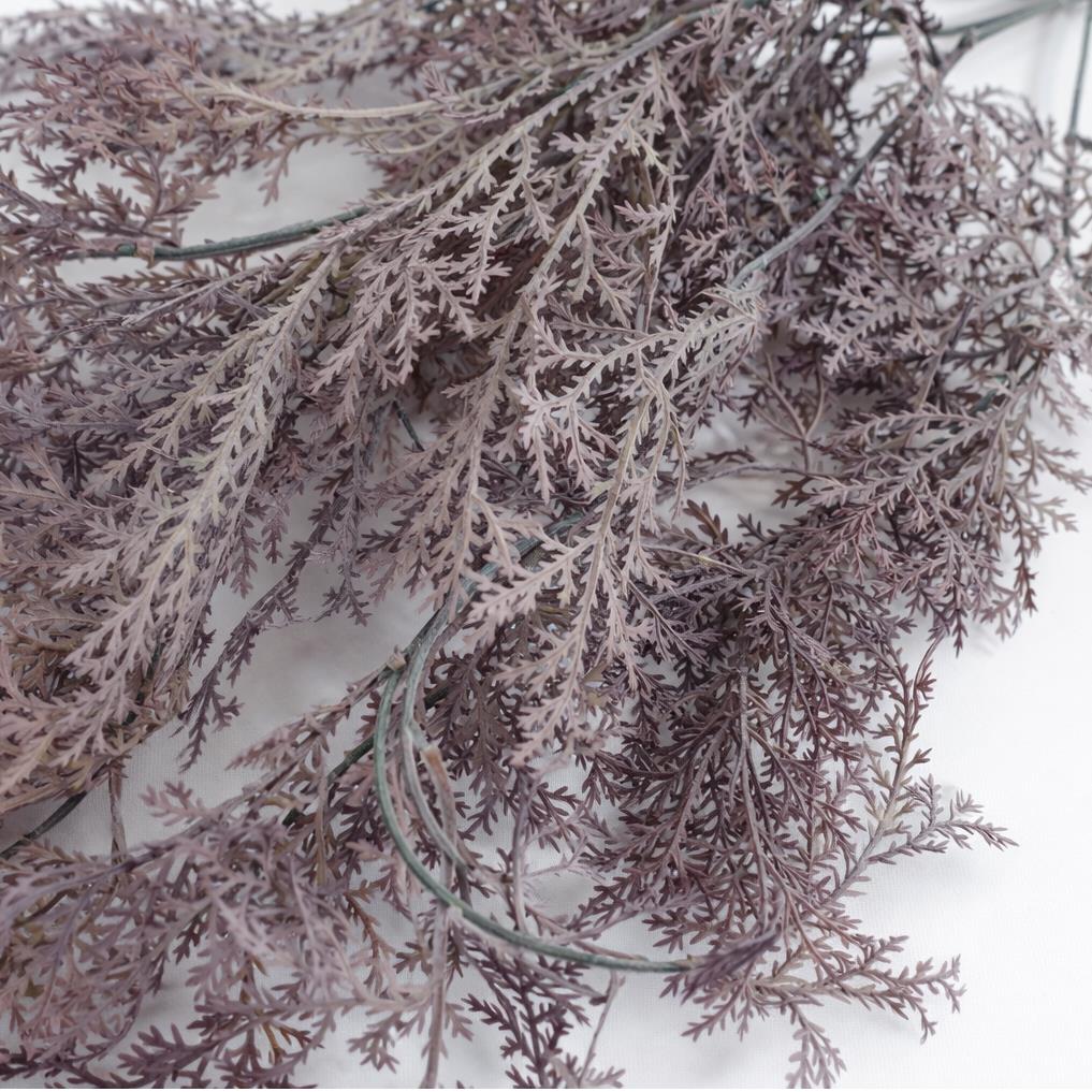 80cm Artificial Dusky Purple Coral Fern Trailing Plant Hanging Foliage – image 3