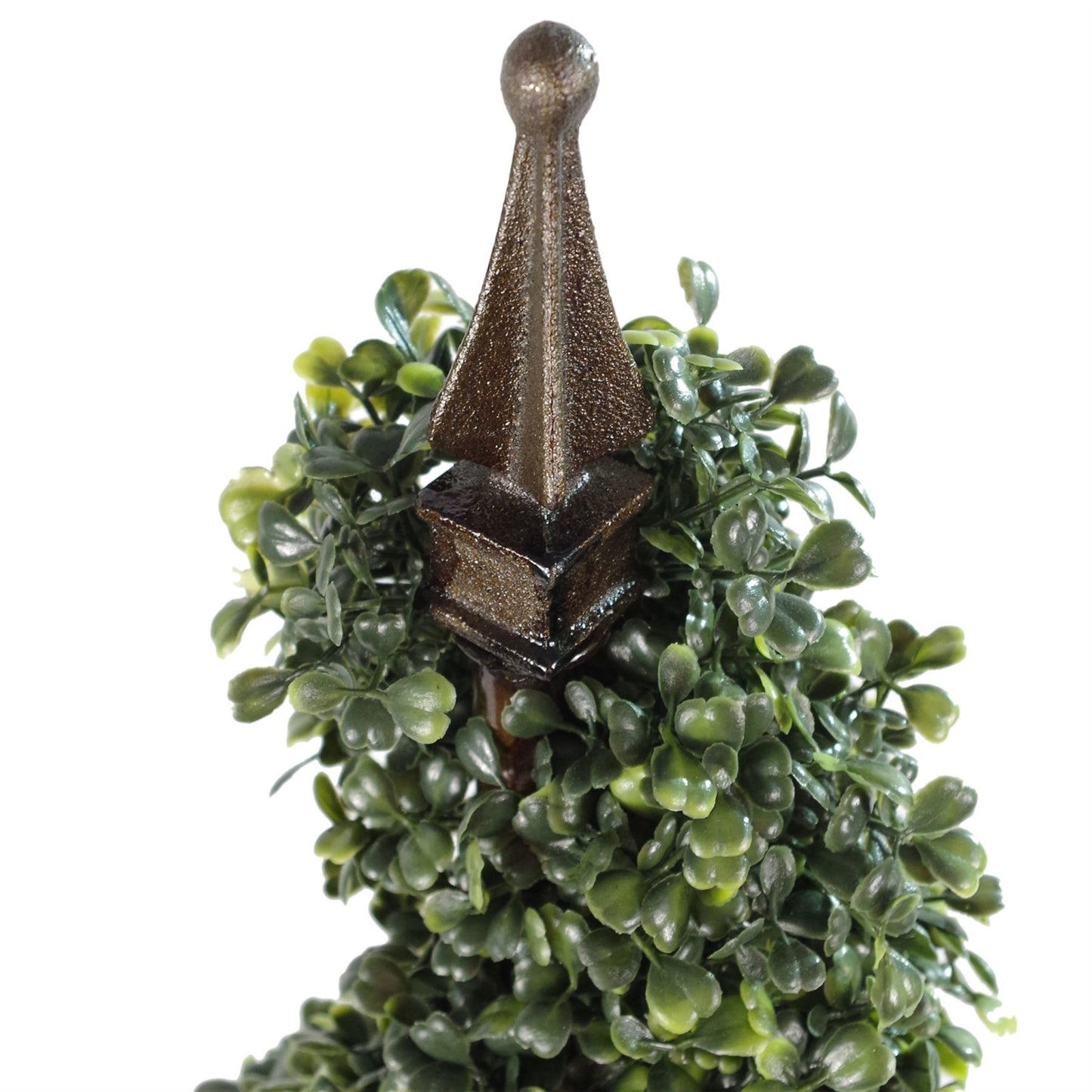 Artificial 120cm Tall Boxwood Tower Tree Topiary Spiral Metal Top – image 4