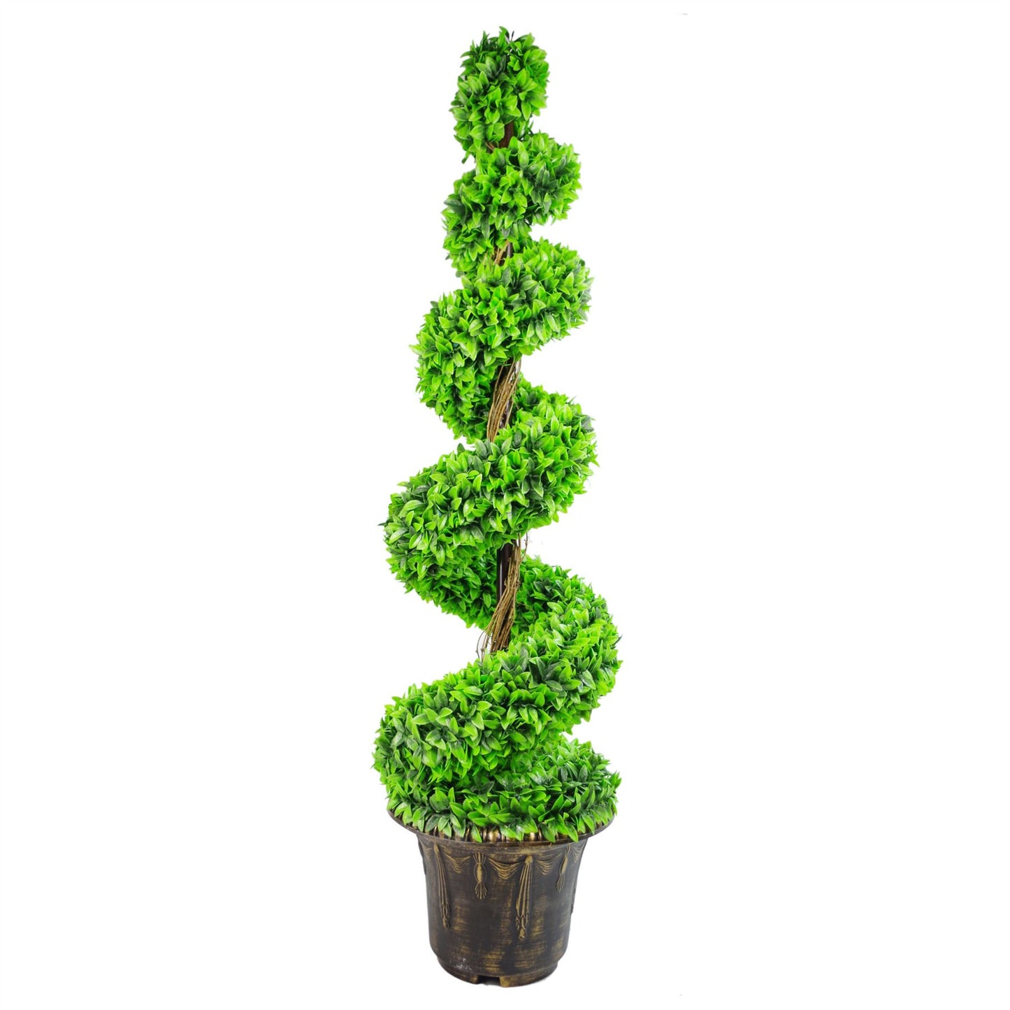 120cm Artificial Purple Large Leaf Spiral with Decorative Planter – image 2